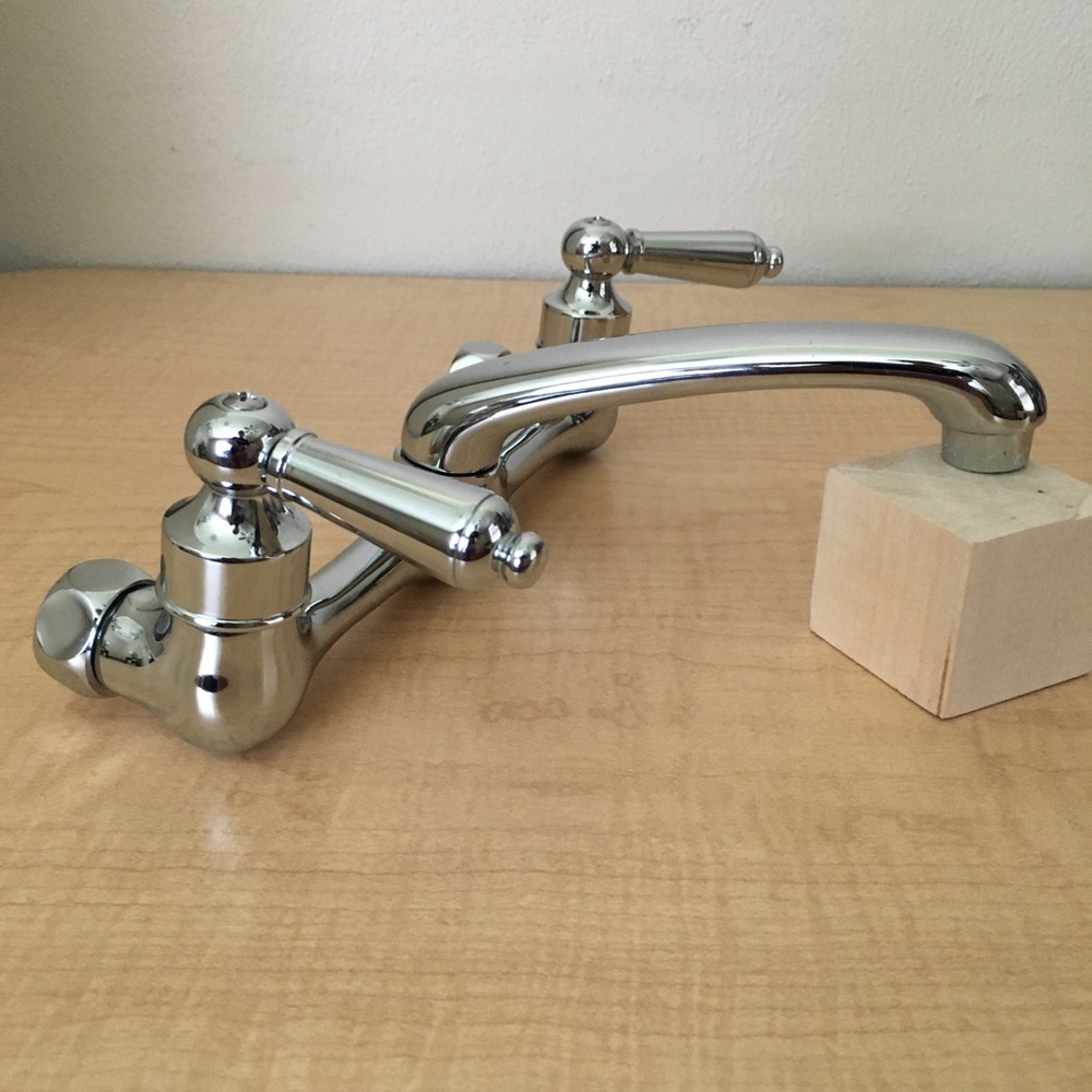 Vintage Solid Brass Chrome Finish Old Time Historic Style Wall Mount Faucet
